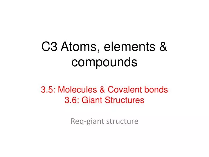 c3 atoms elements compounds