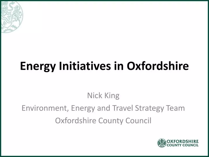 energy initiatives in oxfordshire