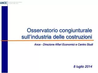 osservatorio congiunturale sull industria delle costruzioni