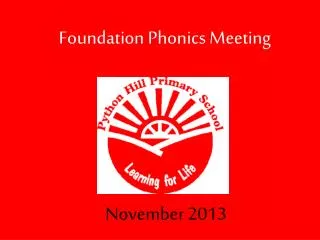 Foundation Phonics Meeting