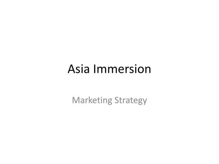 asia immersion