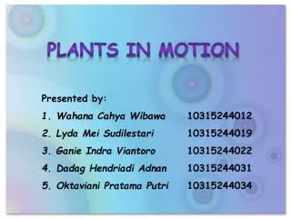 plants in motion