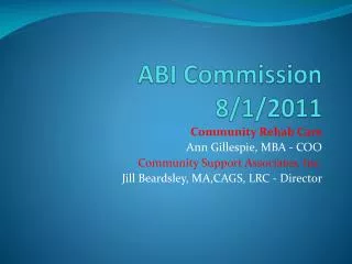ABI Commission 8/1/2011