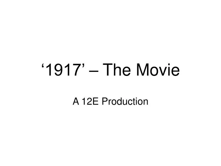 1917 the movie
