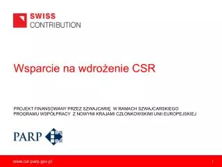 wsparcie na wdro enie csr