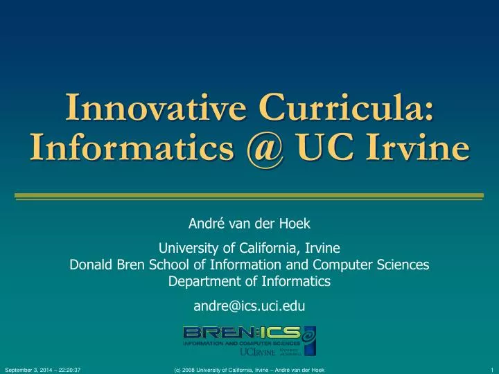 innovative curricula informatics @ uc irvine