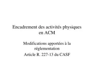 encadrement des activit s physiques en acm