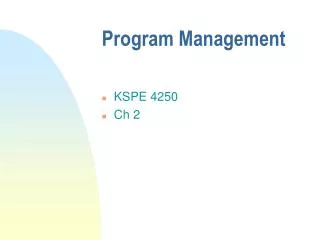 Program Management