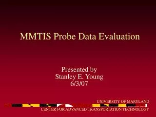 MMTIS Probe Data Evaluation