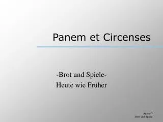 panem et circenses