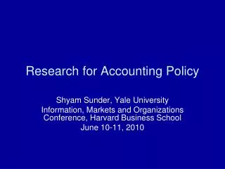 Research for Accounting Policy