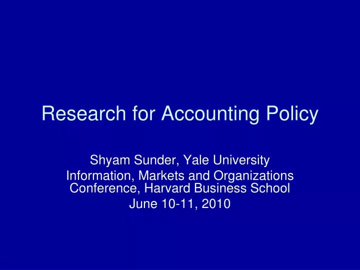 research for accounting policy