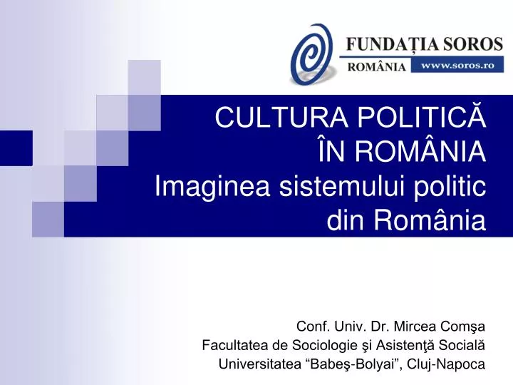 cultura politic n rom nia imaginea sistemului politic din rom nia