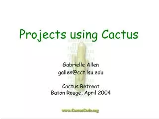 Projects using Cactus