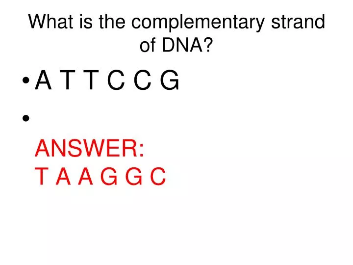 what is the complementary strand of dna