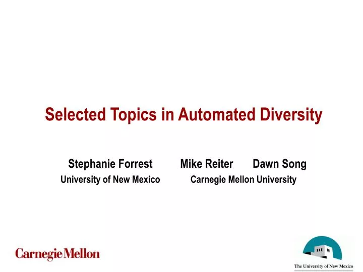 selected topics in automated diversity