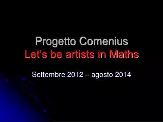 progetto comenius let s be artists in maths