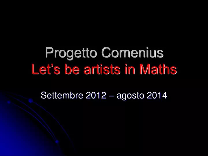 progetto comenius let s be artists in maths