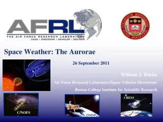 Space Weather: The Aurorae							 26 September 2011