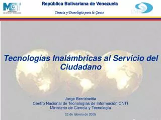 Tecnologías Inalámbricas al Servicio del Ciudadano Jorge Berrizbeitia