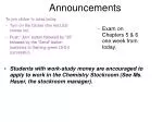 Important Class Announcements and Exam Preparation for Chemistry Students - slide 1