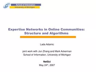 Expertise Networks in Online Communities: Structure and Algorithms