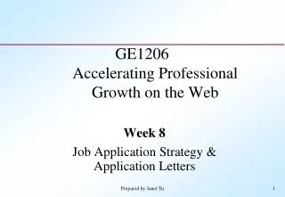 GE1206 Accelerating Professional Growth on the Web