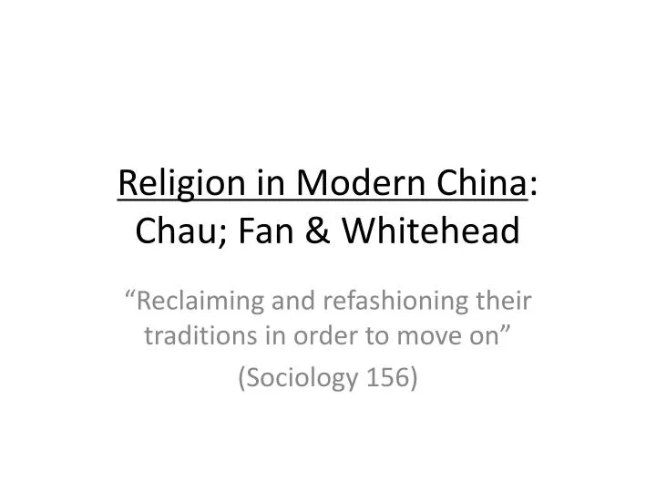 religion in modern china chau fan whitehead