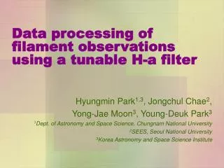 Data processing of filament observations using a tunable H-a filter