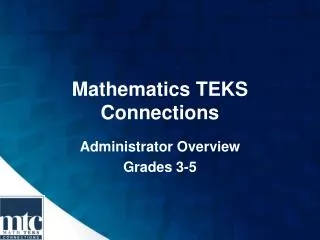 Mathematics TEKS Connections