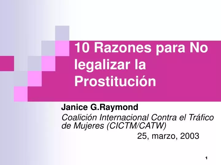 10 razones para no legalizar la prostituci n
