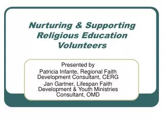 Nurturing &amp; Supporting Religious Education Volunteers