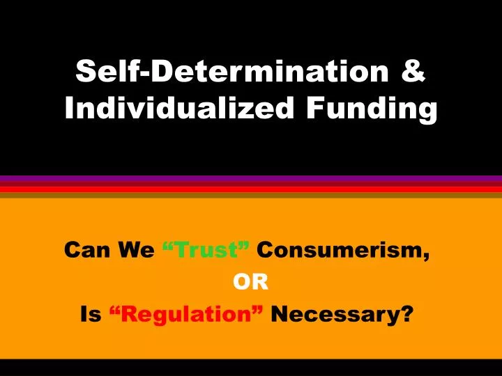 self determination individualized funding
