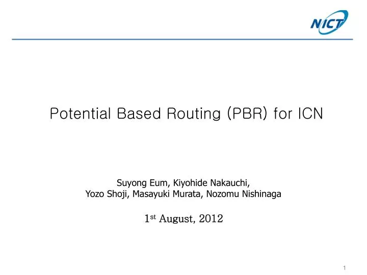 potential based routing pbr for icn