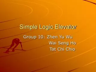 Simple Logic Elevator