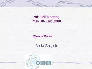 8th Sell Meeting May 30-31st 2008