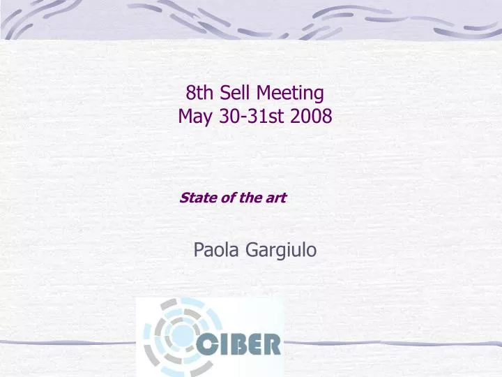 8th sell meeting may 30 31st 2008