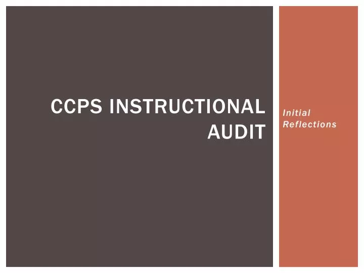 ccps instructional audit