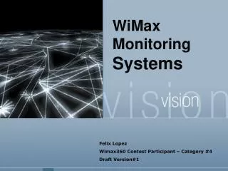 WiMax Monitoring Systems