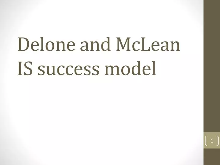 delone and mclean is success model