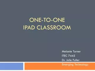 One-to-One iPad classroom