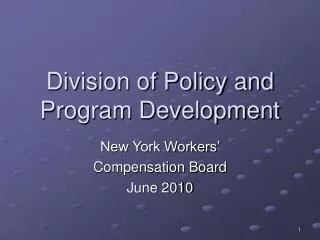 Division of Policy and Program Development
