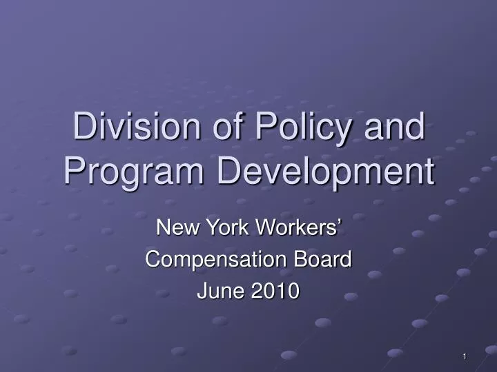 division of policy and program development
