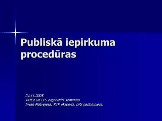publisk iepirkuma proced ras