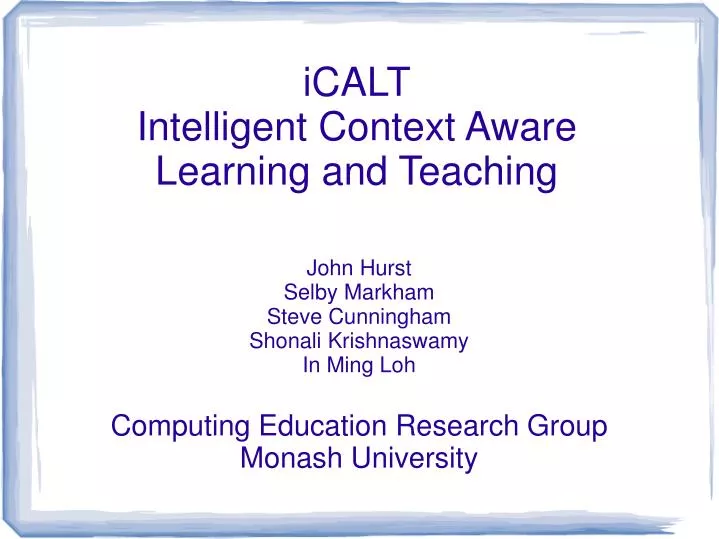 icalt intelligent context aware learning and teaching