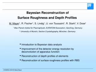 Bayesian Reconstruction of Surface Roughness and Depth Profiles