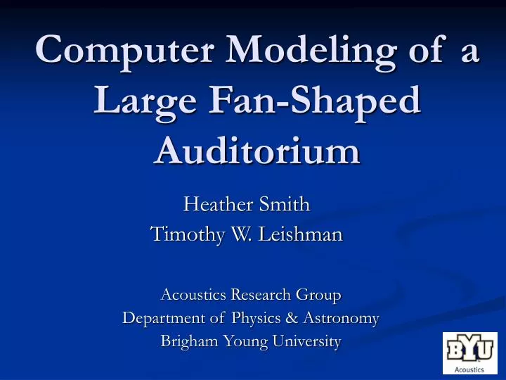 computer modeling of a large fan shaped auditorium