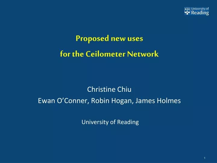 proposed new uses for the ceilometer network