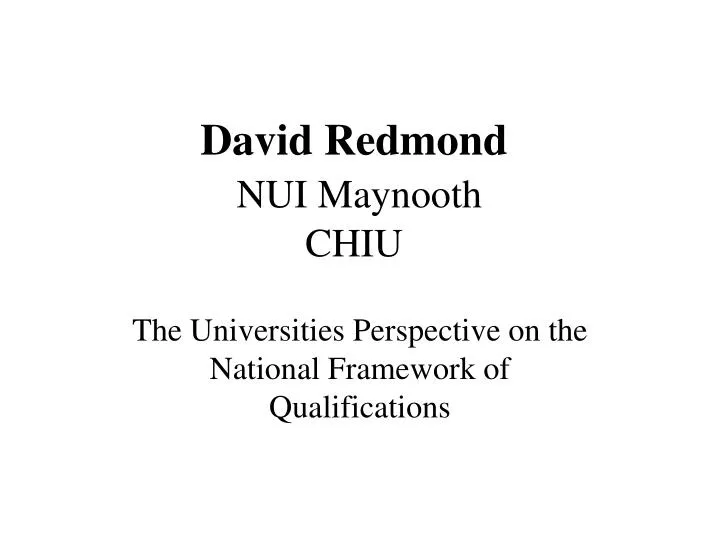david redmond nui maynooth chiu