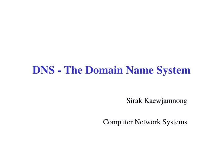 dns the domain name system